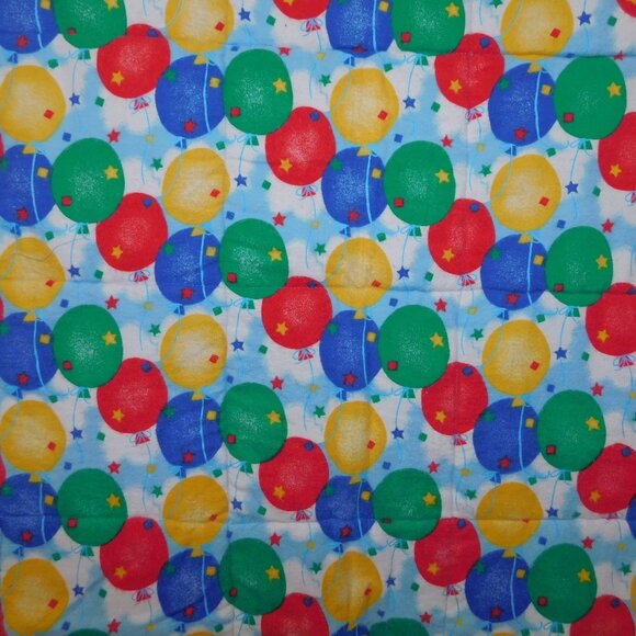 Handmade Bright Colourful Baby Lap Quilt Blanket Rainbow XO Balloons 37" x 49" - Picture 9 of 9